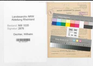 Entnazifizierung Wilhelm Oechler , geb. 27.08.1907 (Steiger)