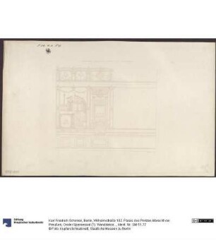 Berlin, Wilhelmstraße 102. Palais des Prinzen Albrecht von Preußen, Ovaler Speisesaal (?). Wanddekoration
