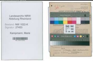 Entnazifizierung Marie Kampmann , geb. 21.06.1890 (Krankenschwester)