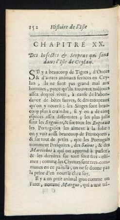 Chapitre XX. Des infectes & serpens qui sont dans l'isle de Ceylan