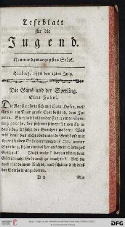 Neunundzwanzigstes Stück
