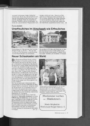 Unerfreuliches im Hirschpark wie Erfreuliches