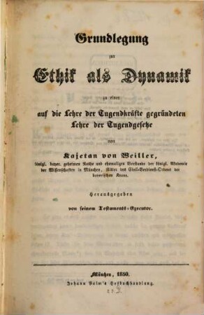 Grundlegung zur Ethik als Dynamik