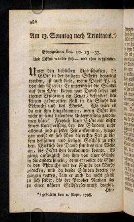 586-599, Am 13. Sonntag nach Trinitatis