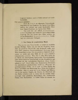 3. Das Prinzip des prophetischen Moral.