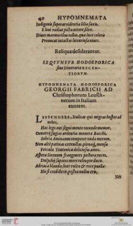 Hypomnemata Hodoeporica Georgii Fabricii Ad