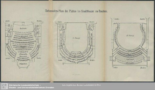 Übersichts-Plan der Plätze im Stadttheater zu Bautzen