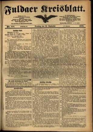 Ausgabe vom Dienstag, den 22. September 1908.