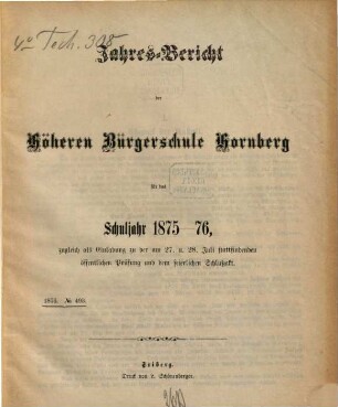 Jahresbericht : für das Schuljahr ... 1875/76