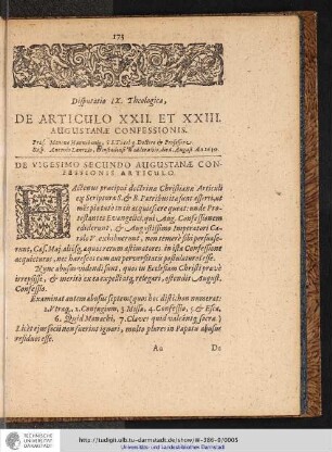 DE VIGESIMO SECUNDO AUGUSTANAE CONFESSIONIS ARTICULO.