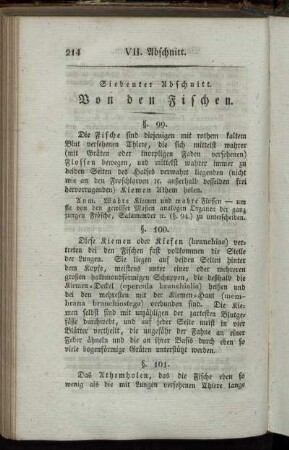 Siebenter Abschnitt. Von den Fischen