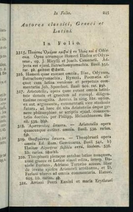 Autores classici, Graeci et Latini