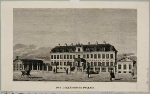 Das Japanische Palais (Holländische Palais 1715 gebaut) vor dem Umbau 1727 am Palaisplatz in Dresden, Blatt Teil der Chronik: Der Sammler für Geschichte und Alterthum, Kunst und Natur im Elbthale, 1835