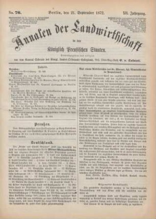 No. 76. Berlin, den 21. September 1872. XII. Jahrgang.