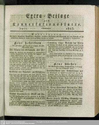 Extra-Beilage zum literarischen Conversations-Blatte, Juli 1823
