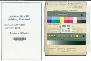 Entnazifizierung Wilhelm Ruetters , geb. 25.09.1886 (Postsekretaer)