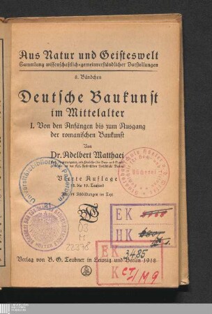 1: Von den Anfängen bis zum Ausgang der romanischen Baukunst