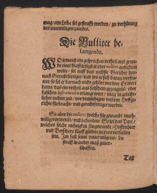 Die Nullitet belangende.