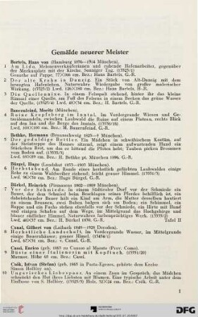 Gemälde neuerer Meister (Nr. 1-139)