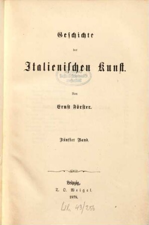 Geschichte der italienischen Kunst, 5