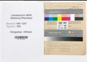 Entnazifizierung Wilhelm Dickgreber , geb. 03.02.1902 (Beamter)