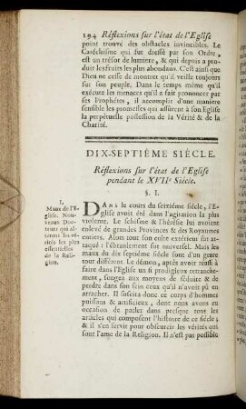 Dix-Septième Siècle.