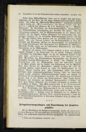 Kriegsteuerungszulagen und Neuordnung der Beamtengehälter
