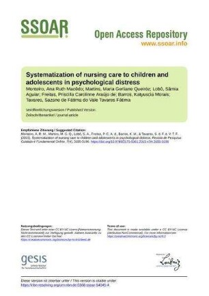 Systematization of nursing care to children and adolescents in psychological distress