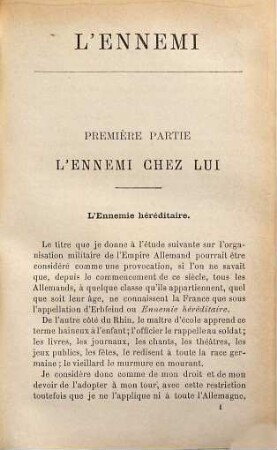 L' ennemi : l'ennemi chez lui