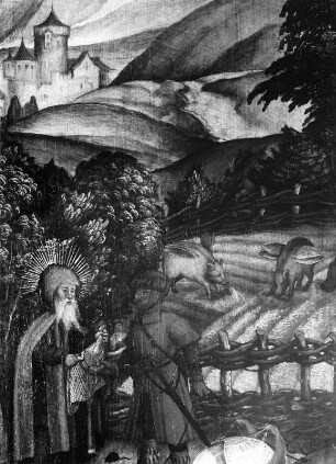 Antonius-Altar : Antonius-Altar. Tafelmalerei (1517; M. Schaffner). Tafel mit Versuchung des heiligen Antonius. Salem Bodenseekreis: Markgräfliche Badische Museen Salem