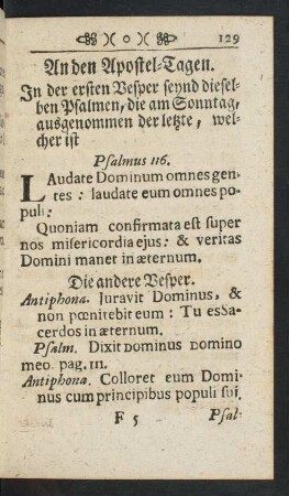An den Apostel-Tagen.