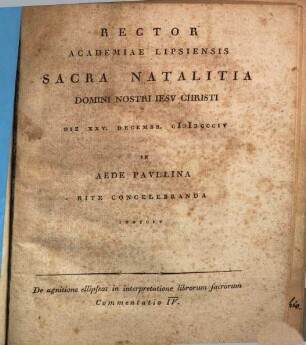 Programma natalit. : De agnitione ellipseos in interpretatione librorum sacrorum Commentatio IV.