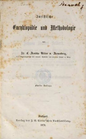 Juristische Encyklopädie und Methodologie
