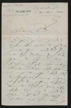 Brief an Aloys Schmitt : 31.12.1863