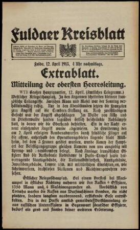 Ausgabe vom Montag, den 12. April 1915.
