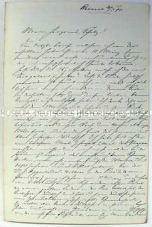 Brief von Bernhard Rostosky an seine Frau