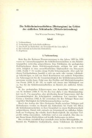 Die Schlotheimienschichten (Hettangium) im Gebiet des südlichen Schönbuchs (Mittelwürttemberg)