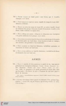 Armes (Nr. 796 - 809)
