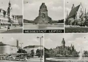 Messestadt Leipzig: Altes Rathaus, Völkerschlachtdenkmal, Thomaskirche, Fußgängerbrücke am Friedrich-Engels-Platz, Neues Rathaus
