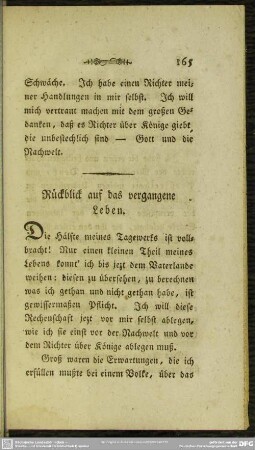 Rückblick auf das vergangene Leben