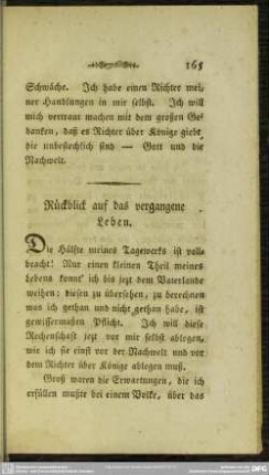 Rückblick auf das vergangene Leben