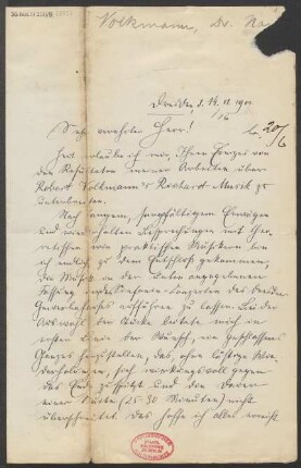 Brief an B. Schott's Söhne : 14.11.1901