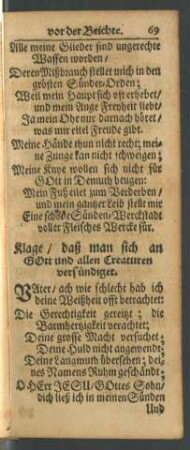 Klage / daß man sich an GOtt und allen Creaturen versündiget