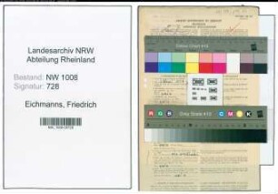 Entnazifizierung Friedrich Eichmanns , geb. 19.09.1894 (Schlosser)