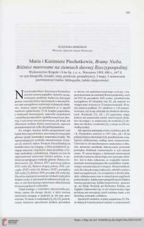 64: [Rezension von: Maria Piechotkowie, Kazimierz Piechotkowie, Bramy Nieba. Bóżnice murowane na ziemiach dawnej Rzeczypospolitej]