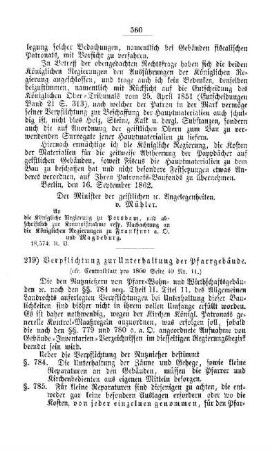 Verpflichtung zur Unterhaltung der Pfarrgebäude : [V. Elementarschulwesen]
