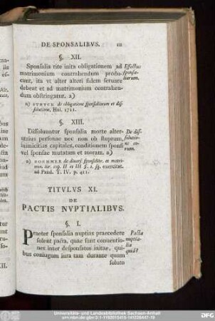 Titulus XI. De Pactis Nuptialibus.