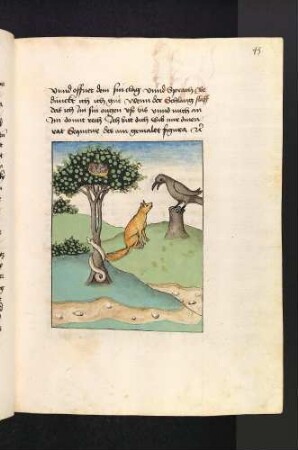 Der Fuchs, der Rabe und die gefräßige Schlange; (Kapitel II: Von dem Löwen und dem Ochsen)