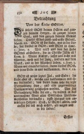 Betrachtung Von der Liebe Gottes.