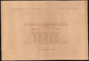 Neue Wache (Königswache), Berlin Umgestaltung zur Gedächtnisstätte für die Gefallenen des 1. Weltkriegs: Nordansicht 1:50 (von Inv.Nr. 5165)